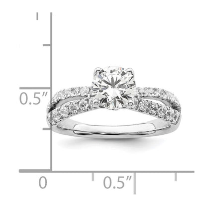 14K Weißgold 0,625 ct. Labor gezüchteter Diamant VS/SI+ G+ 1 ct. Center Rund Verlobungsring