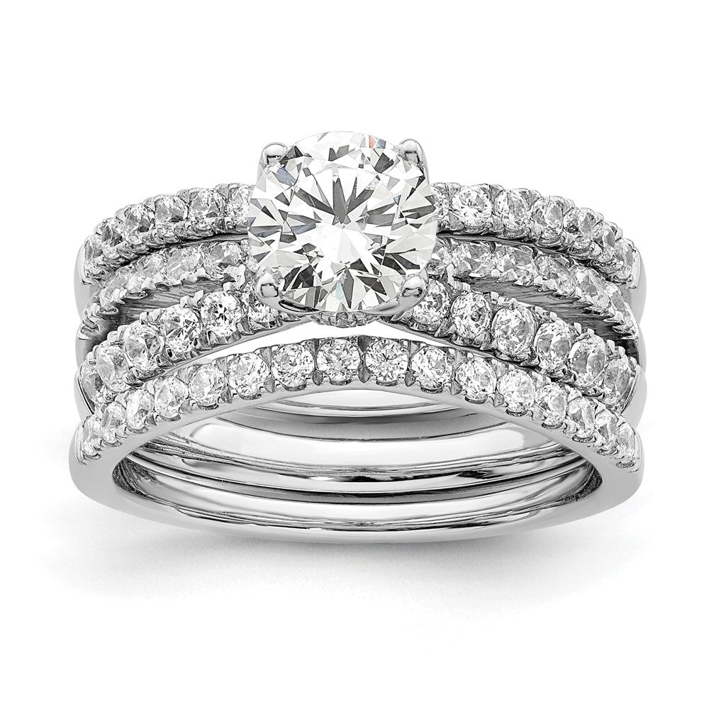 14K Weißgold 0,625 ct. Labor gezüchteter Diamant VS/SI+ G+ 1 ct. Center Rund Verlobungsring