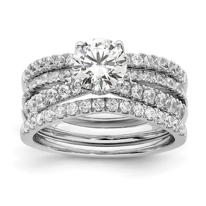 14K Weißgold 0,625 ct. Labor gezüchteter Diamant VS/SI+ G+ 1 ct. Center Rund Verlobungsring