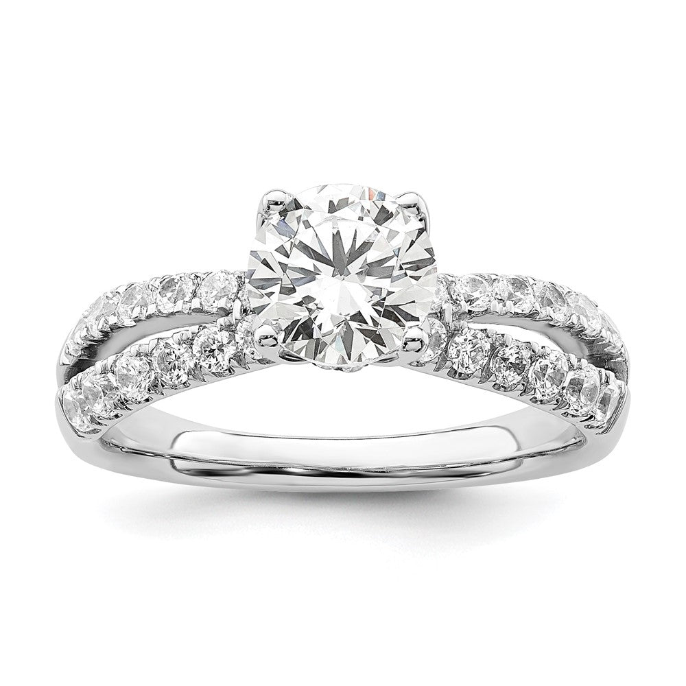 14K Weißgold 0,625 ct. Labor gezüchteter Diamant VS/SI+ G+ 1 ct. Center Rund Verlobungsring