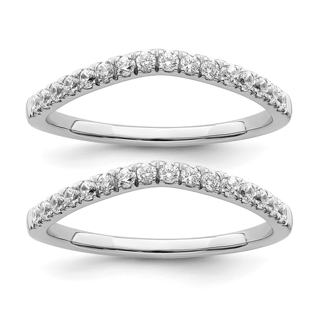 14K Weißgold Eheringe-Set, zweiteilig, 0,5 ct. Laborgezüchtete Diamanten VS/SI+ G+