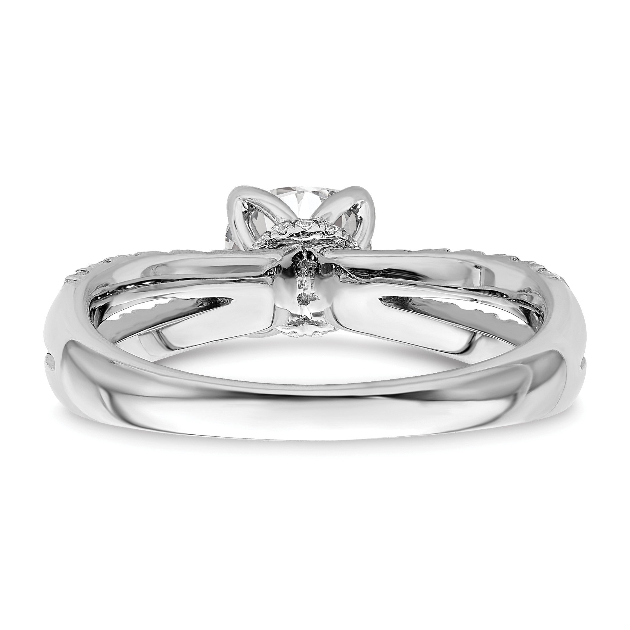 14K Weißgold Verlobungsring mit 0,625 ct. laborgezüchteten Diamanten VS/SI+ G+, Mittelstein 1 ct. Kissenschliff