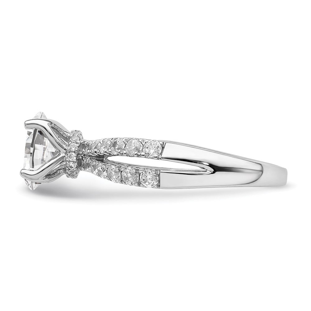 14K Weißgold Verlobungsring mit 0,625 ct. im Labor gezüchteten Diamanten VS/SI+ G+, 1 ct. ovaler Mittelstein