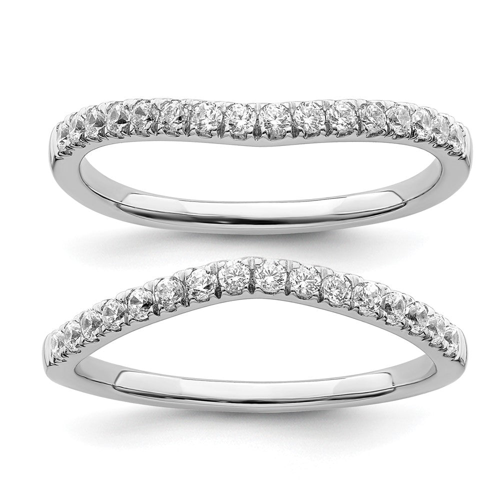14K Weißgold Set aus 2 Eheringen mit Laborgezüchteten Diamanten VS/SI FGH