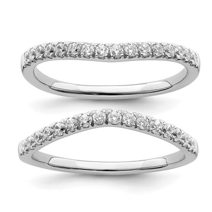 14K Weißgold Set aus 2 Eheringen mit Laborgezüchteten Diamanten VS/SI FGH