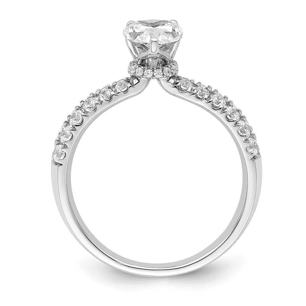 14K Weißgold Verlobungsring mit 0,625 ct. Laborgezüchteten Diamanten VS/SI+ G+ und 1 ct. Diamant im Birnenschliff als Mittelstein