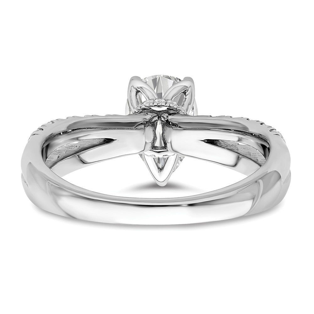 14K Weißgold Verlobungsring mit 0,625 ct. Laborgezüchteten Diamanten VS/SI+ G+ und 1 ct. Diamant im Birnenschliff als Mittelstein