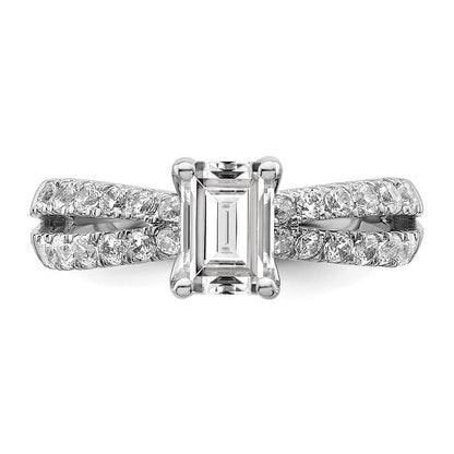 14K Weißgold Verlobungsring Semi-Mount mit Labordiamanten VS/SI+ G+