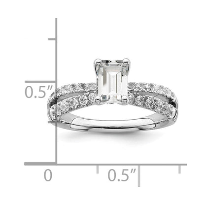 14K Weißgold Verlobungsring Semi-Mount mit Labordiamanten VS/SI+ G+