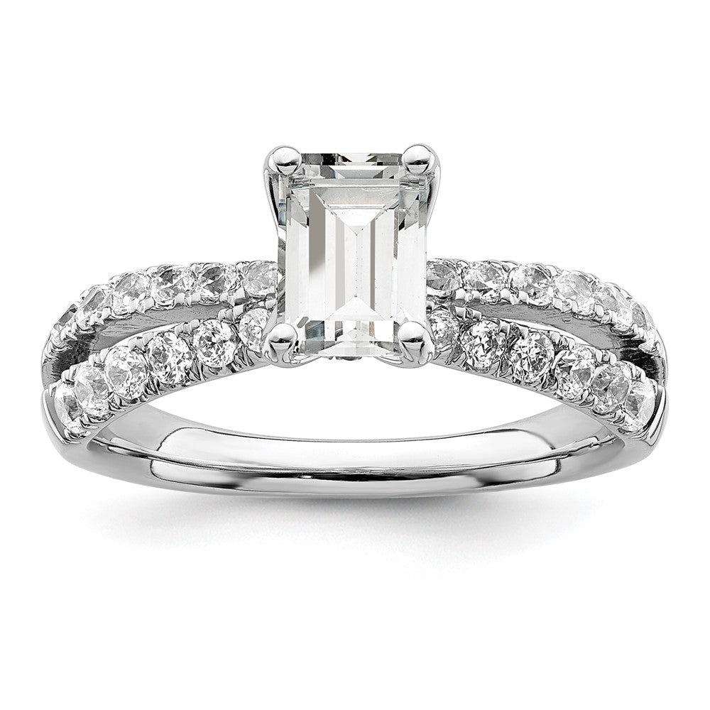 14K Weißgold Verlobungsring Semi-Mount mit Labordiamanten VS/SI+ G+
