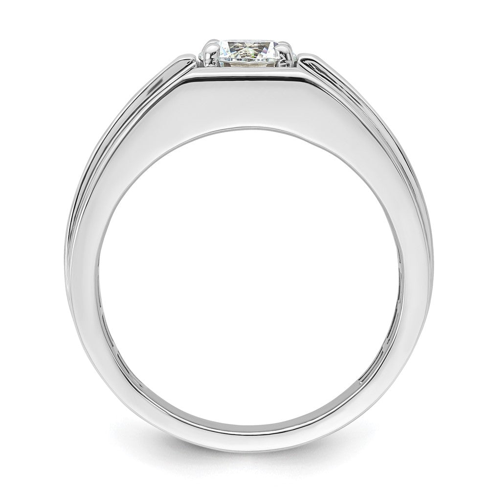 14K Weißgold Ring für Herren mit 1 ct. laborgezüchtetem Diamant, VS/SI+ G+, satiniert und poliert