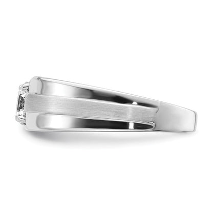 14K Weißgold Ring für Herren mit 1 ct. laborgezüchtetem Diamant, VS/SI+ G+, satiniert und poliert