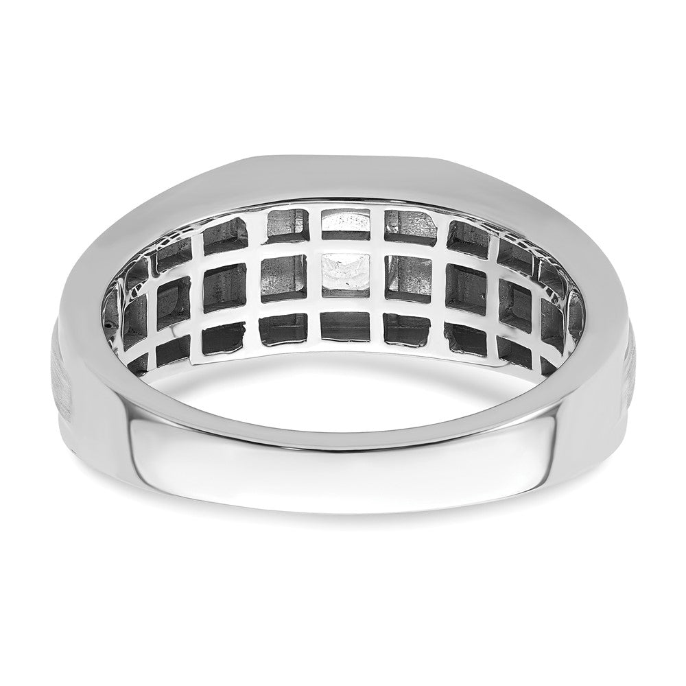 14K Weißgold Ring für Herren mit 1 ct. laborgezüchtetem Diamant, VS/SI+ G+, satiniert und poliert
