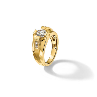 10K Gelbgold Herrenring, Semi-Mount, 0,067 ct. Labor gezüchteter Diamant, VS/SI+ G+
