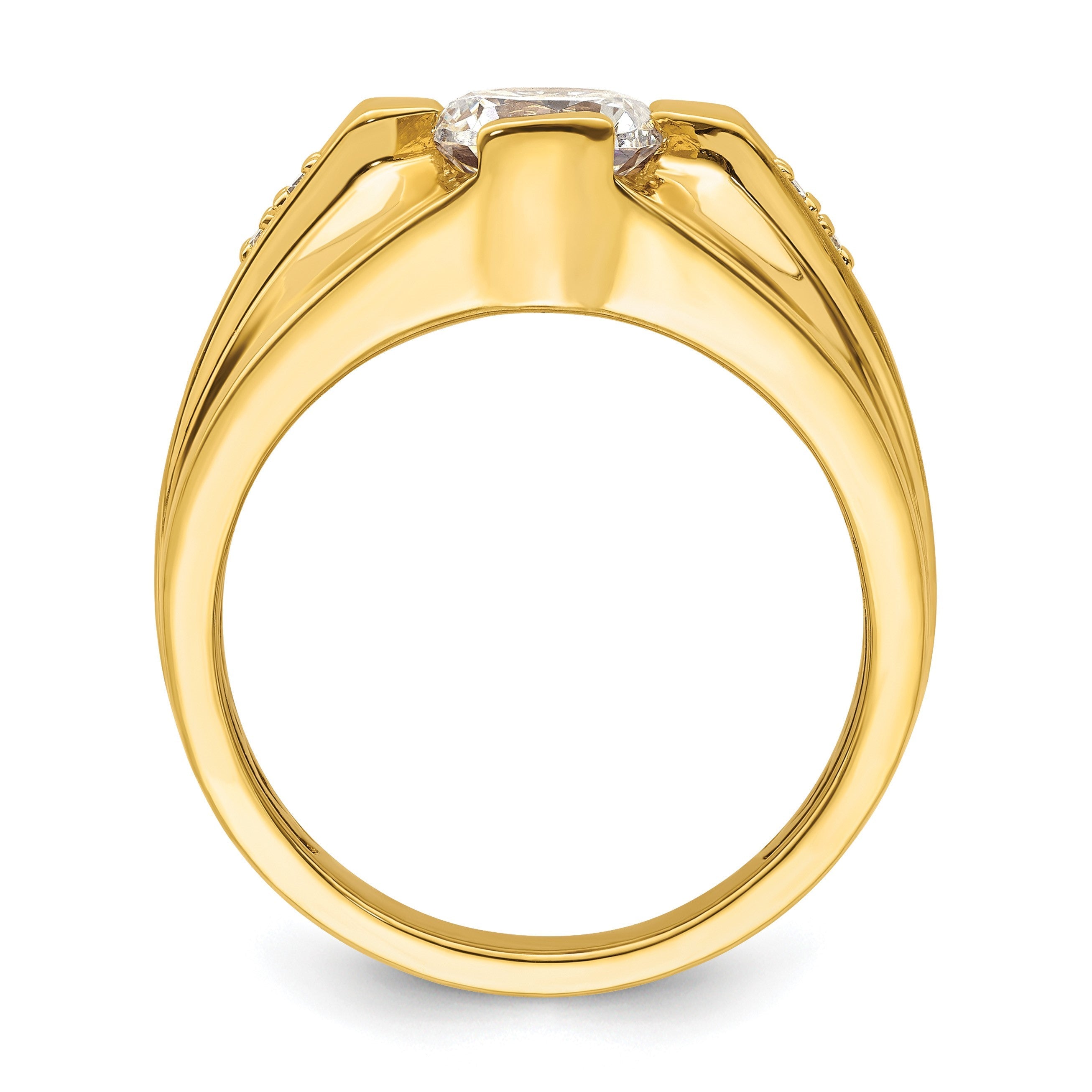 Herrenring aus 10K Gelbgold mit 0,625 ct. laborgezüchteten Diamanten, VS/SI+ G+, zertifiziert