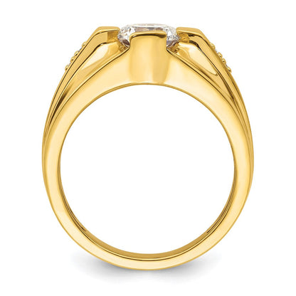 Herrenring aus 10K Gelbgold mit 0,625 ct. laborgezüchteten Diamanten, VS/SI+ G+, zertifiziert
