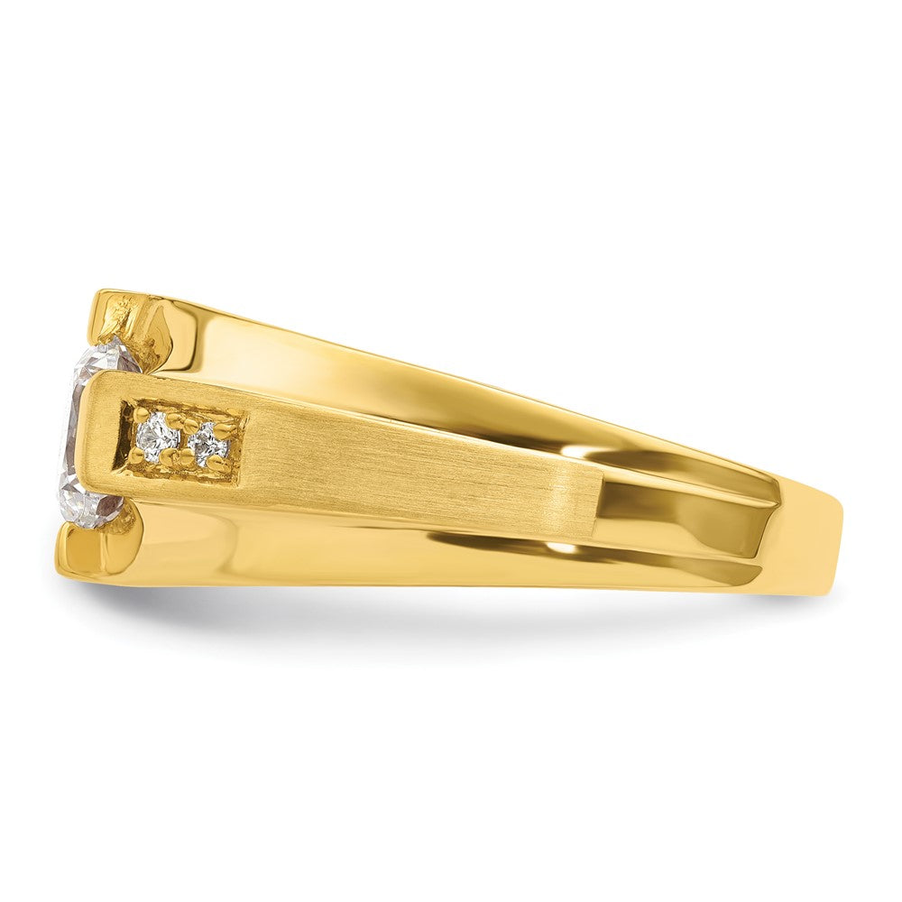 Herrenring aus 10K Gelbgold mit 0,625 ct. laborgezüchteten Diamanten, VS/SI+ G+, zertifiziert
