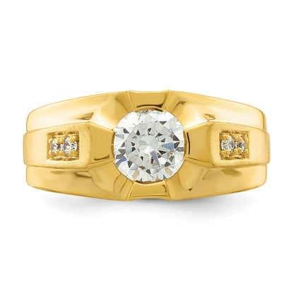 Herrenring aus 10K Gelbgold mit 0,625 ct. laborgezüchteten Diamanten, VS/SI+ G+, zertifiziert