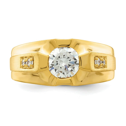 Herrenring aus 10K Gelbgold mit 0,625 ct. laborgezüchteten Diamanten, VS/SI+ G+, zertifiziert