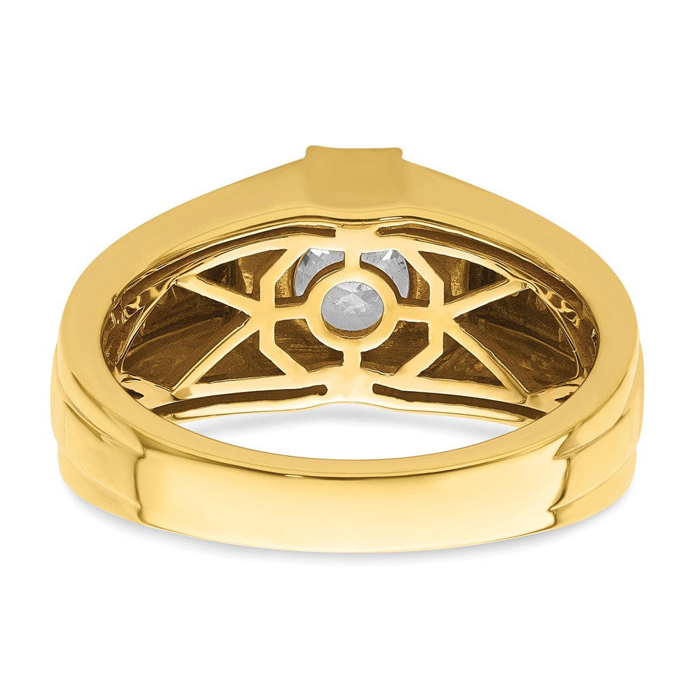 Herrenring aus 10K Gelbgold mit 0,625 ct. laborgezüchteten Diamanten, VS/SI+ G+, zertifiziert