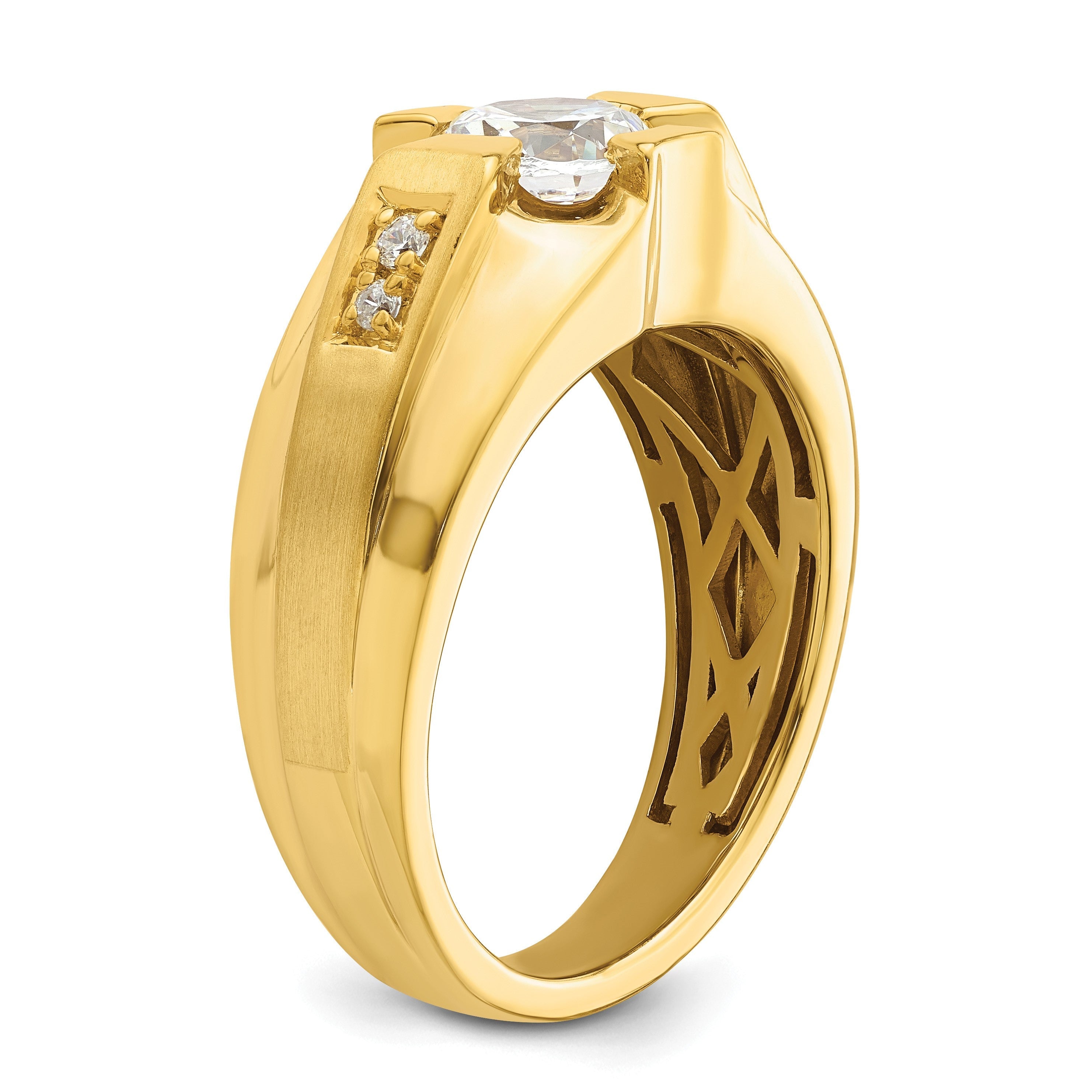 Herrenring aus 10K Gelbgold mit 0,625 ct. laborgezüchteten Diamanten, VS/SI+ G+, zertifiziert