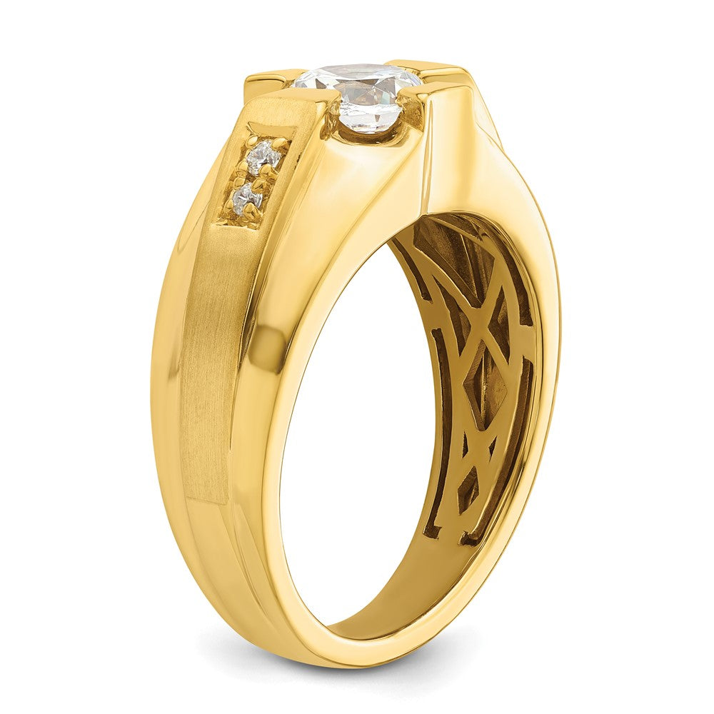 Herrenring aus 10K Gelbgold mit 0,625 ct. laborgezüchteten Diamanten, VS/SI+ G+, zertifiziert