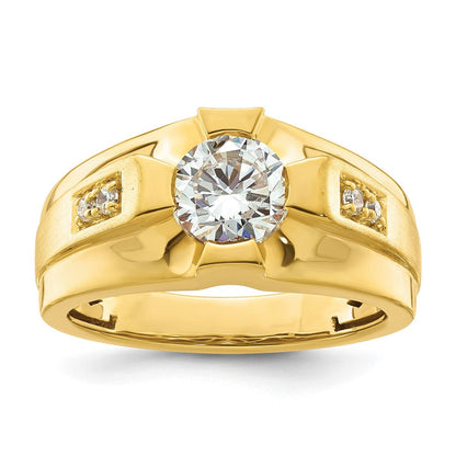 Herrenring aus 10K Gelbgold mit 0,625 ct. laborgezüchteten Diamanten, VS/SI+ G+, zertifiziert
