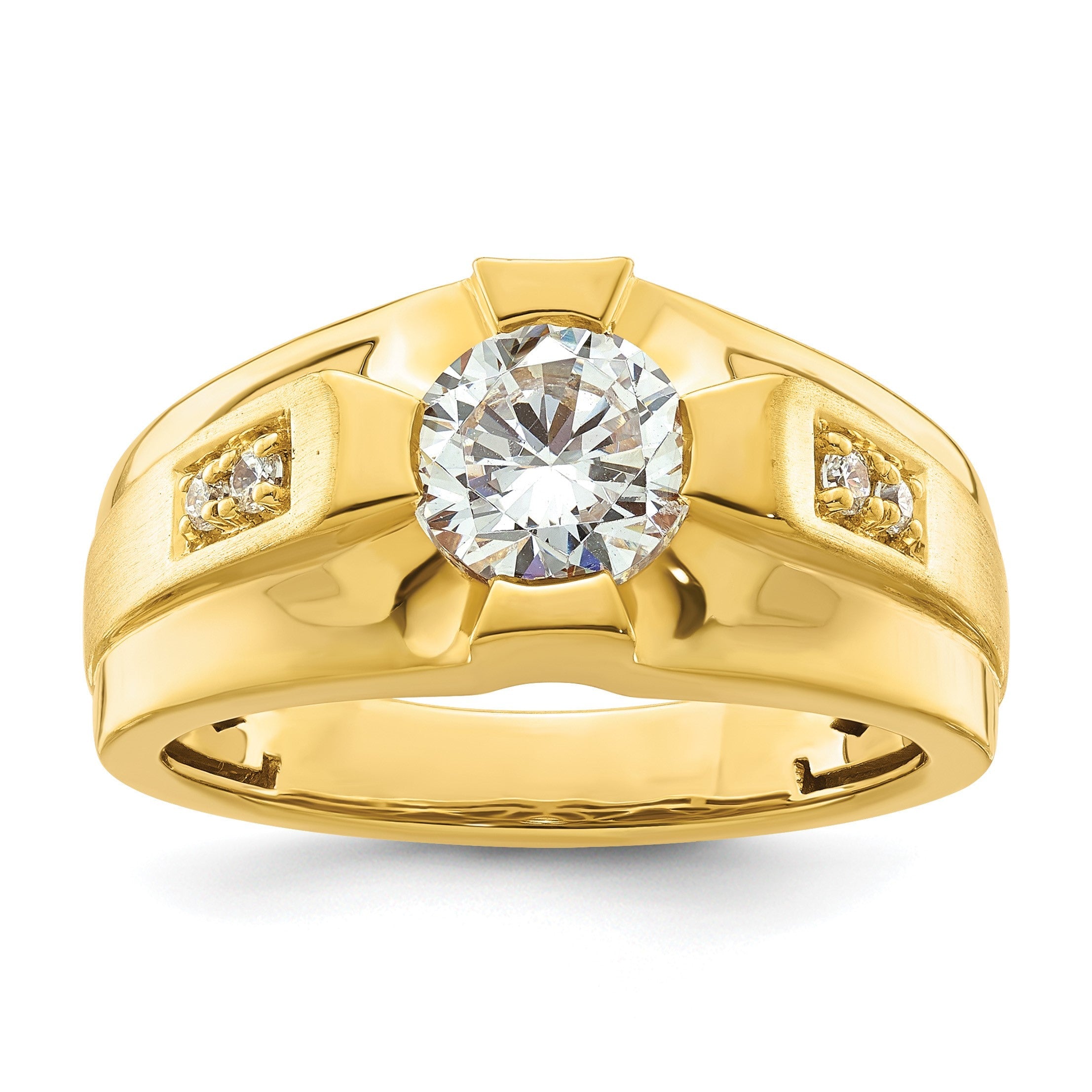Herrenring aus 10K Gelbgold mit 0,625 ct. laborgezüchteten Diamanten, VS/SI+ G+, zertifiziert