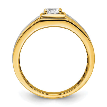 14K Bicolor Herrenring mit Labor gezüchteten Diamanten, VS/SI+ G+