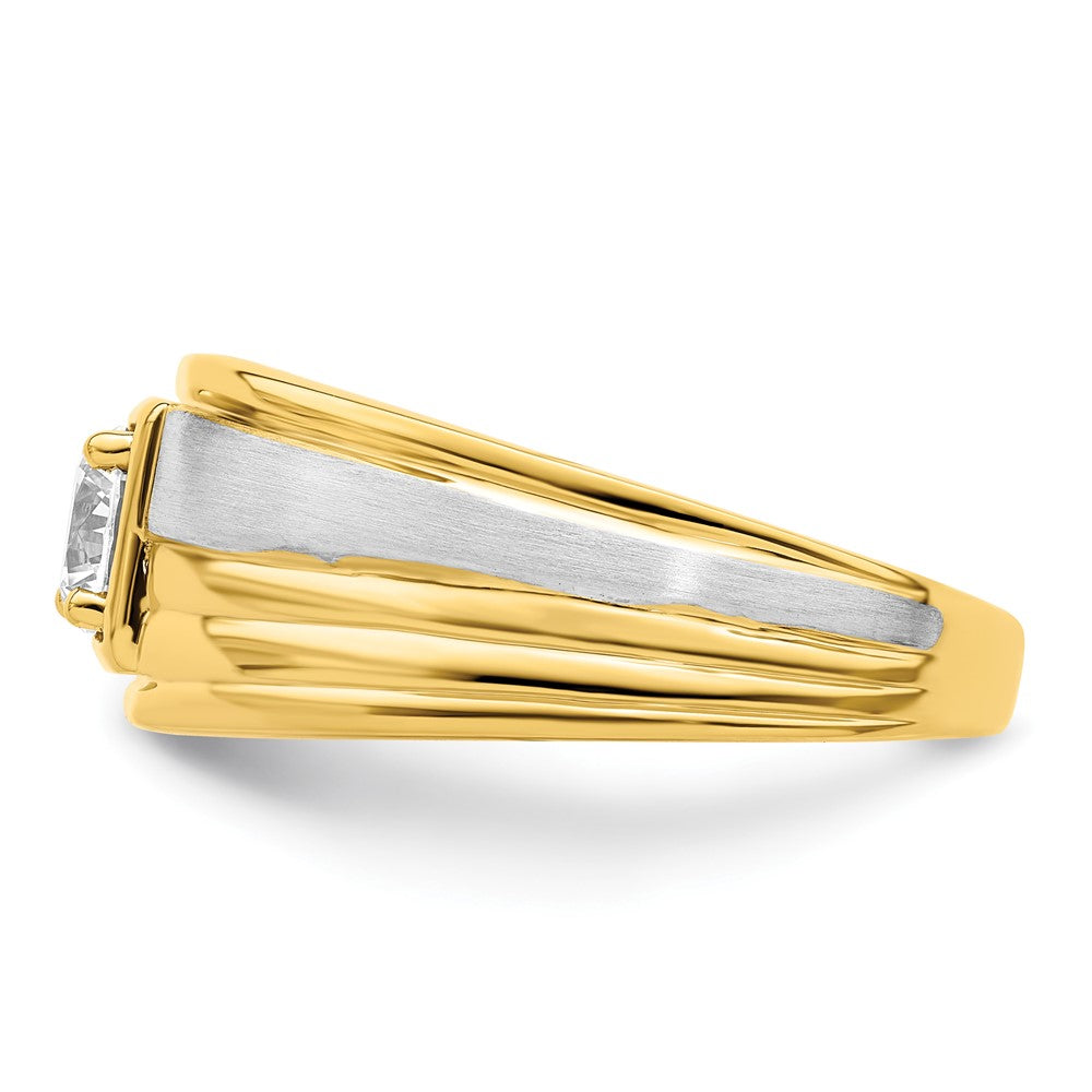 14K Bicolor Herrenring mit Labor gezüchteten Diamanten, VS/SI+ G+