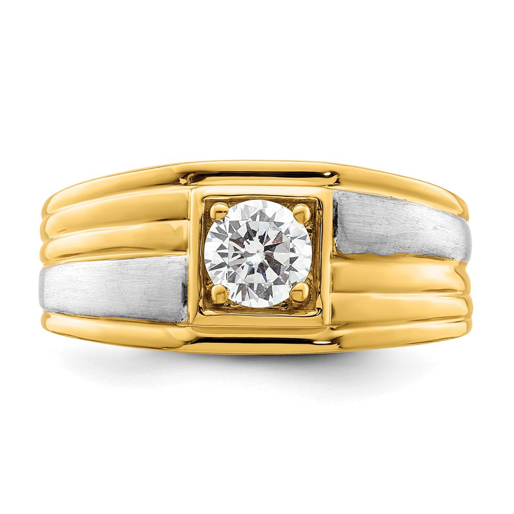 14K Bicolor Herrenring mit Labor gezüchteten Diamanten, VS/SI+ G+