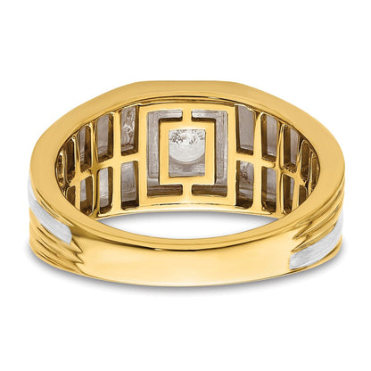 14K Bicolor Herrenring mit Labor gezüchteten Diamanten, VS/SI+ G+