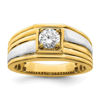 14K Bicolor Herrenring mit Labor gezüchteten Diamanten, VS/SI+ G+