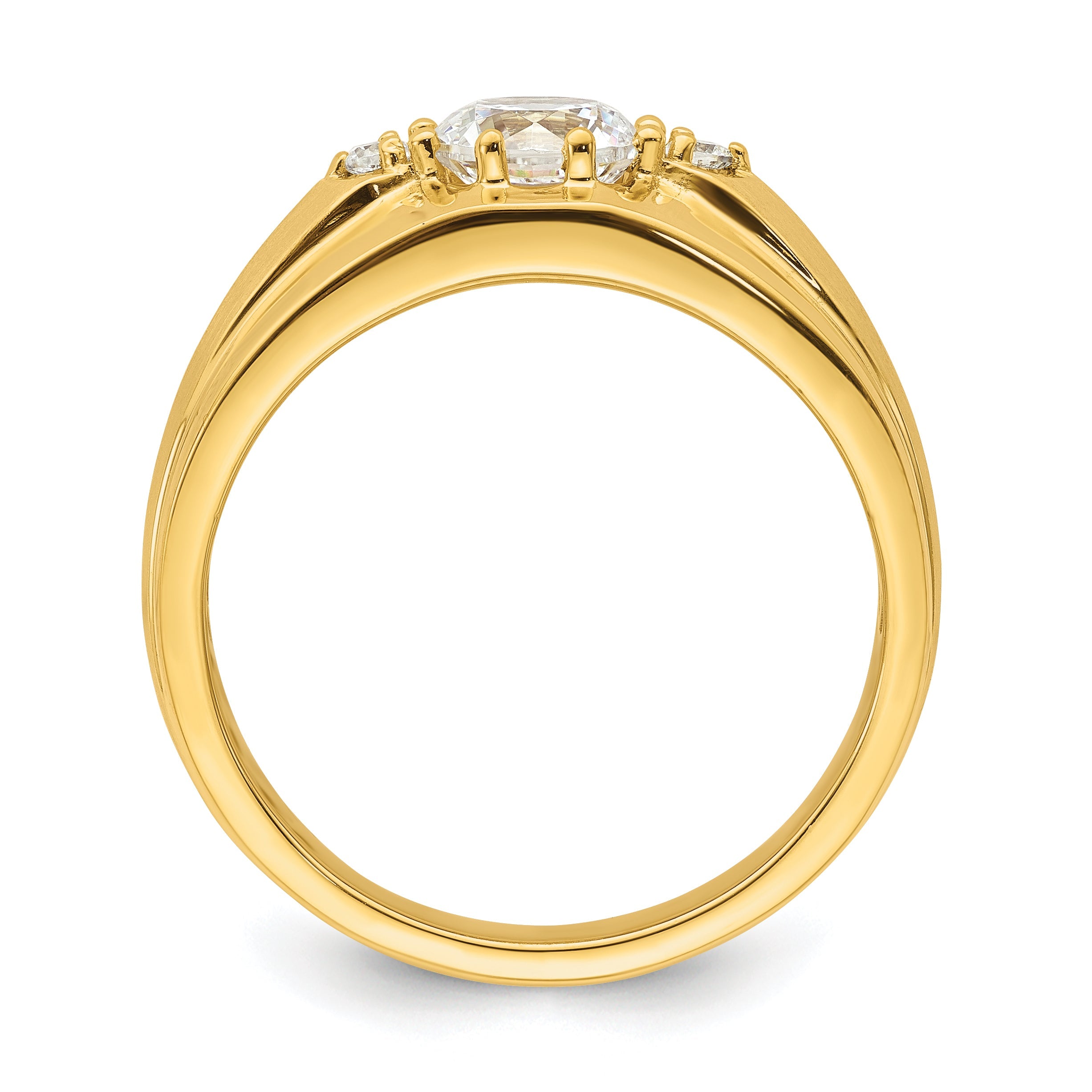 14K Gelbgold Ring mit 0,067 ct. VS/SI+ G+ im Labor gezüchtetem Diamant für Herren