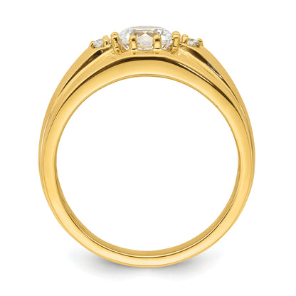 14K Gelbgold Ring mit 0,067 ct. VS/SI+ G+ im Labor gezüchtetem Diamant für Herren