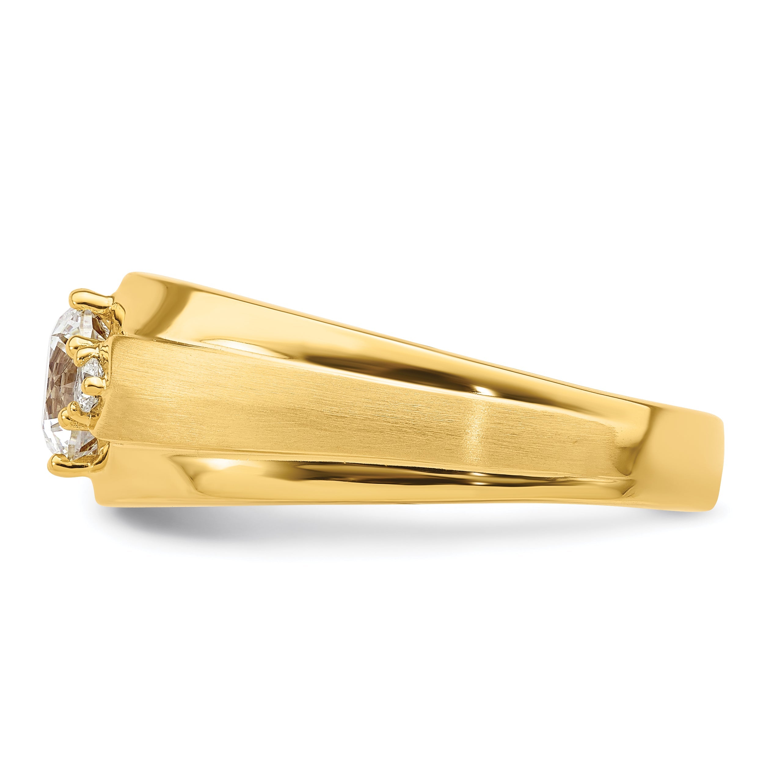 14K Gelbgold Ring mit 0,067 ct. VS/SI+ G+ im Labor gezüchtetem Diamant für Herren