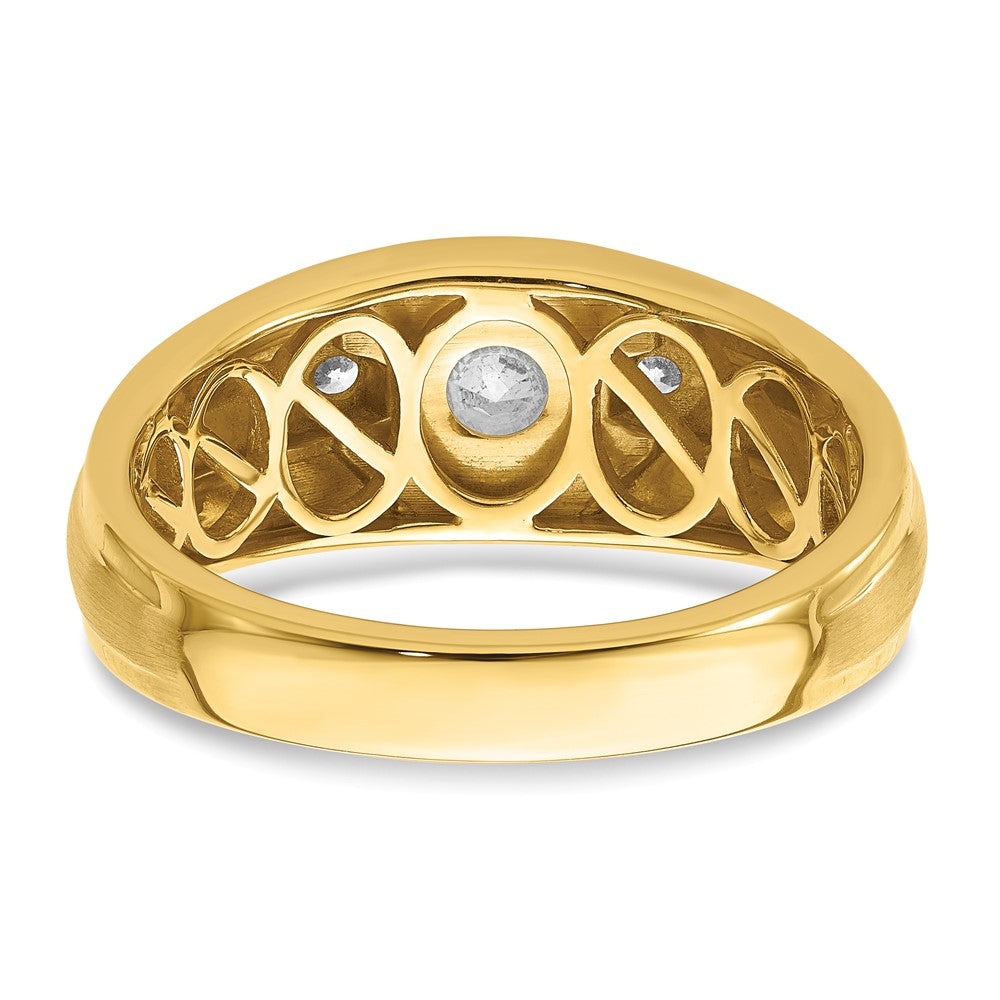 14K Gelbgold Herrenring mit 1 0,07 ct. im Labor gezüchteten Diamanten VS/SI+ G+, komplett