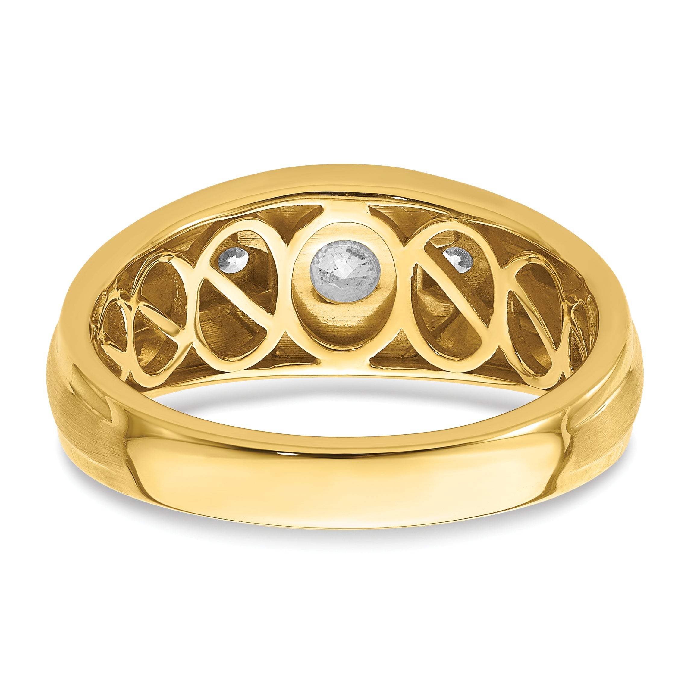 14K Gelbgold Ring mit 0,067 ct. VS/SI+ G+ im Labor gezüchtetem Diamant für Herren