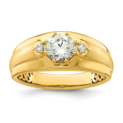 14K Gelbgold Ring mit 0,067 ct. VS/SI+ G+ im Labor gezüchtetem Diamant für Herren