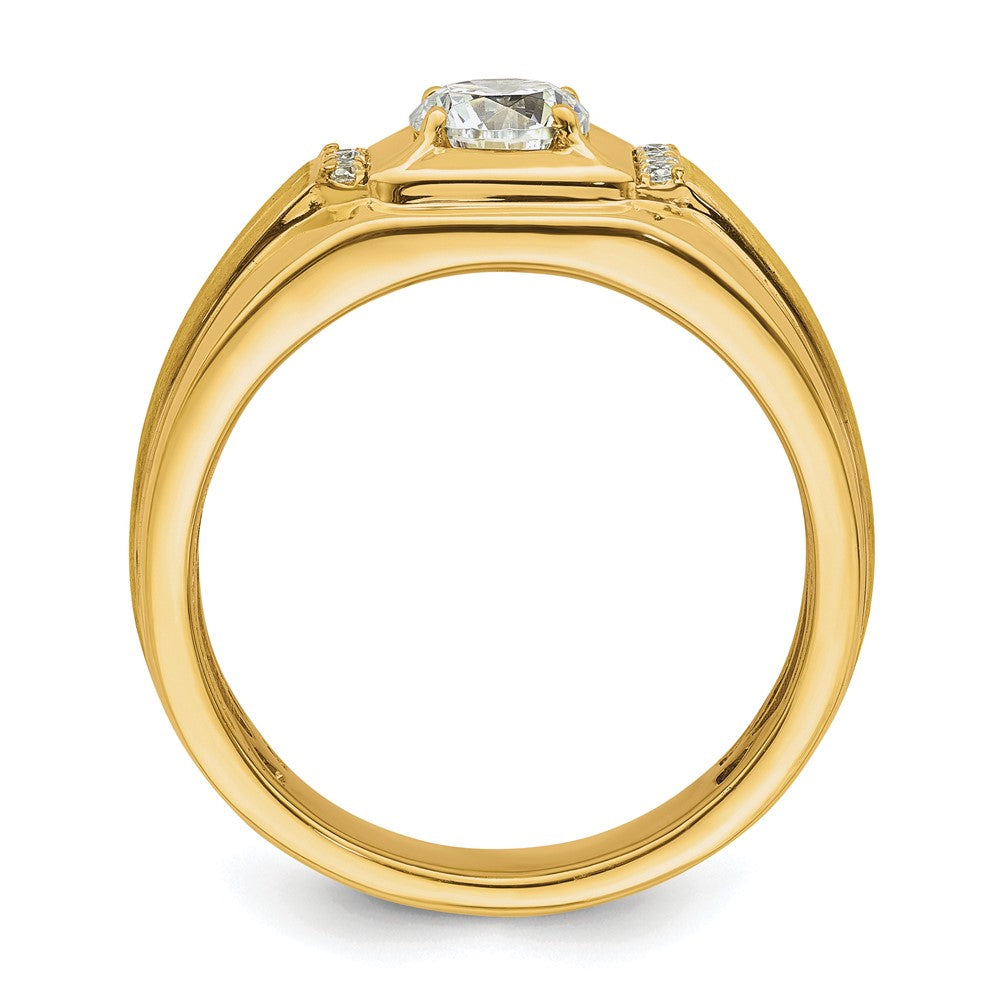 10K Bicolor Herrenring mit 0,875 ct. Labor-gezüchteten Diamanten, VS/SI+ G+