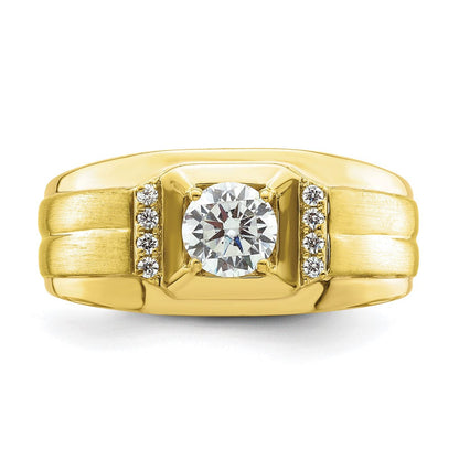 10K Bicolor Herrenring mit 0,875 ct. Labor-gezüchteten Diamanten, VS/SI+ G+