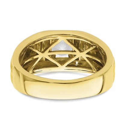 10K Bicolor Herrenring mit 0,875 ct. Labor-gezüchteten Diamanten, VS/SI+ G+