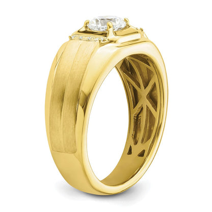 10K Bicolor Herrenring mit 0,875 ct. Labor-gezüchteten Diamanten, VS/SI+ G+