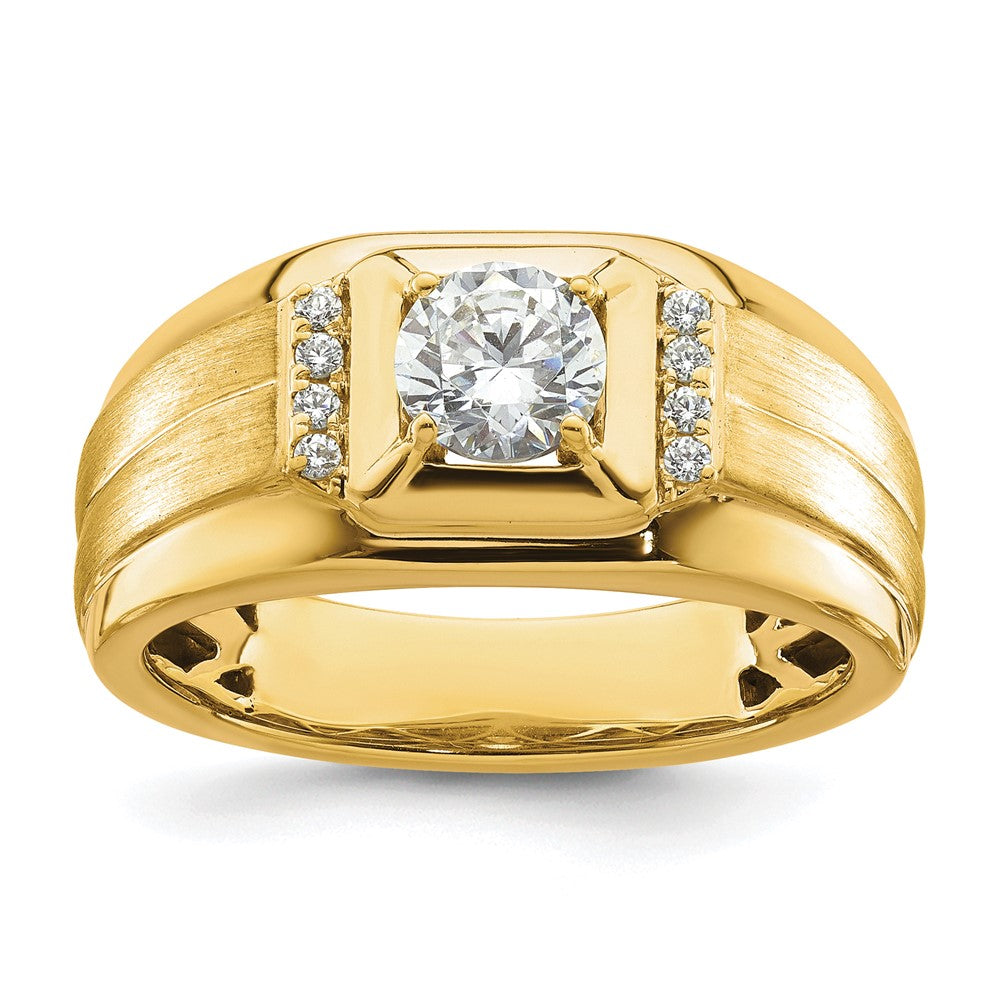 10K Bicolor Herrenring mit 0,875 ct. Labor-gezüchteten Diamanten, VS/SI+ G+