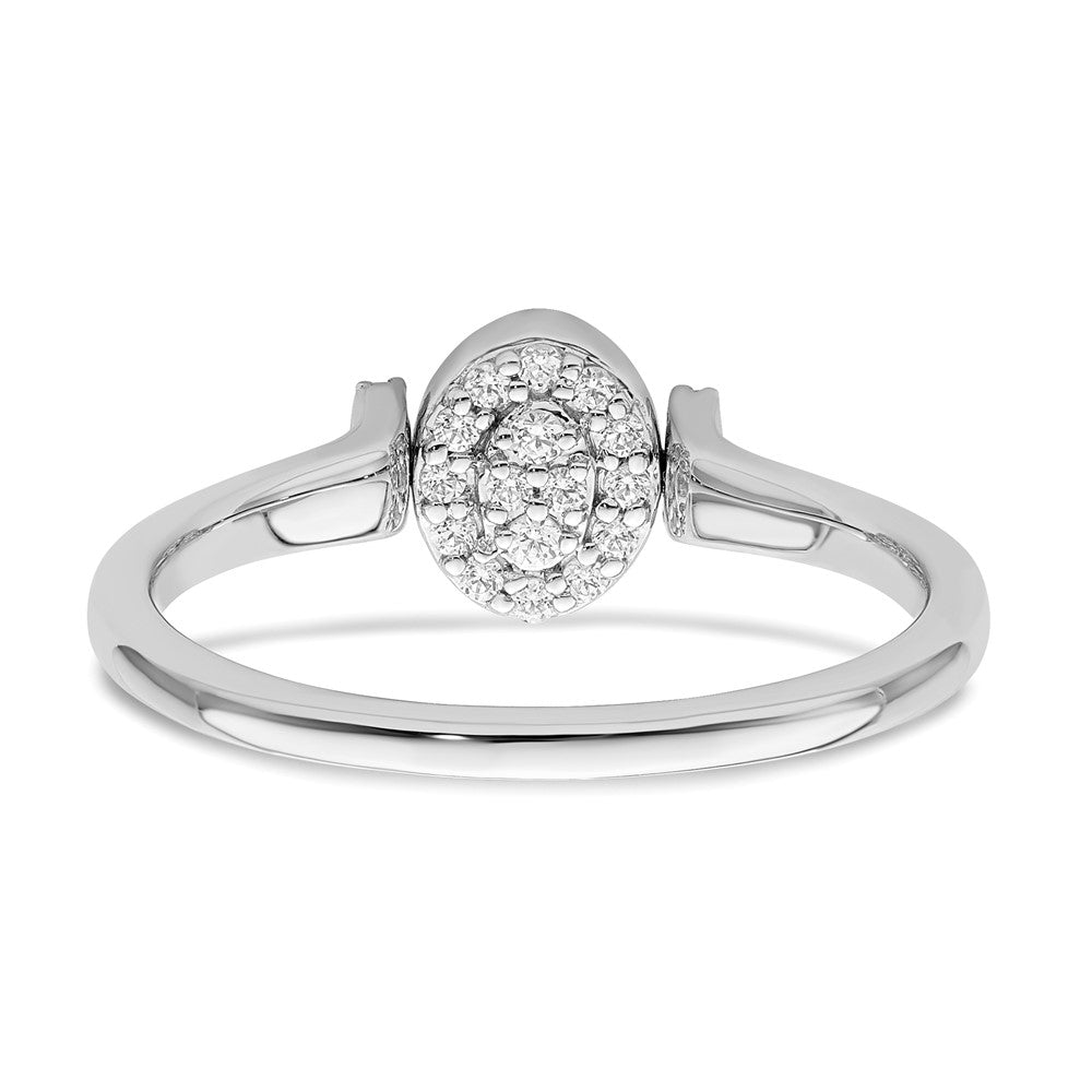 14K Weißgold Ring mit poliertem Rubin und echten Diamanten zum Wenden