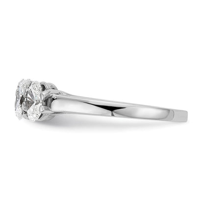 14K Weißgold True Origin 1 2/3 Karat Im Labor Gezüchtet Diamant Vs D E F Komplett Five Stein Oval Ring