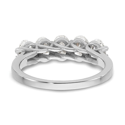 14K Weißgold True Origin 1 2/3 Karat Im Labor Gezüchtet Diamant Vs D E F Komplett Five Stein Oval Ring