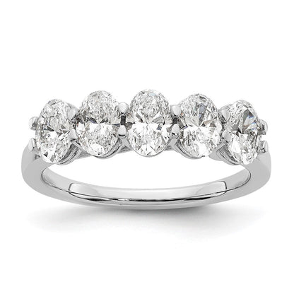 14K Weißgold True Origin 1 2/3 Karat Im Labor Gezüchtet Diamant Vs D E F Komplett Five Stein Oval Ring