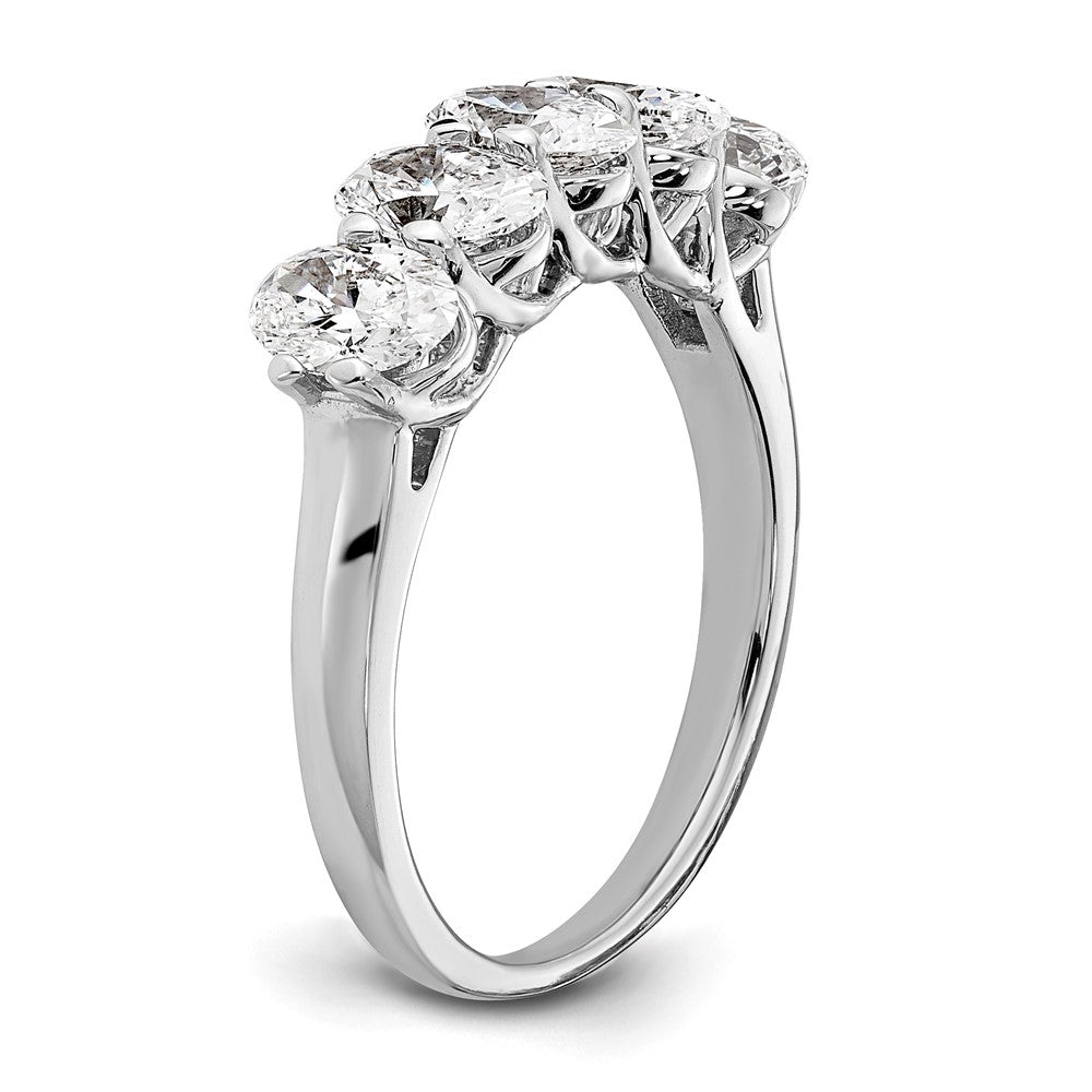 True Origin 14K Weißgold 2 Karat Im Labor Gezüchtet Diamant Vs+ F+ Komplett Oval Five Stein Ring
