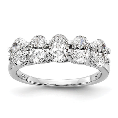 True Origin 14K Weißgold 2 Karat Im Labor Gezüchtet Diamant Vs+ F+ Komplett Oval Five Stein Ring